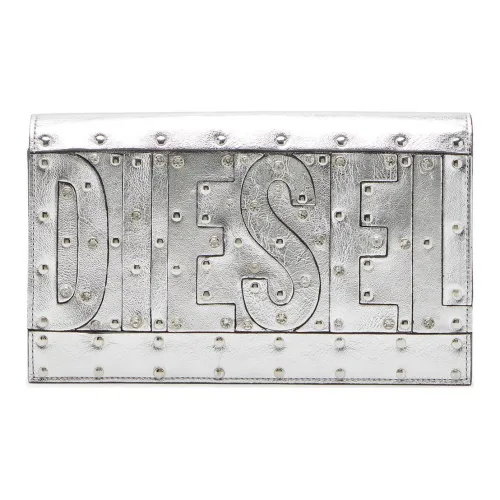 DIESEL Коровья кожа Сумка через плечо Сумка на плечо Женская серебряная