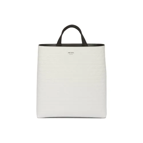 PRADA Кожа Тоут Сумка Сумка для покупок Сумка Обычная Мужская Белая