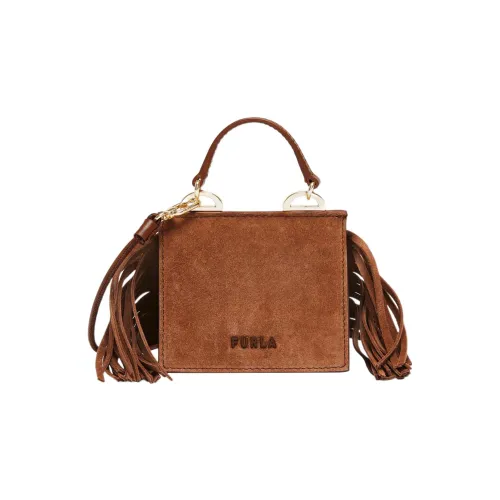 Furla Linea Futura Замшевая сумка через плечо из коровьей кожи мини-сумка для женщин коричневый