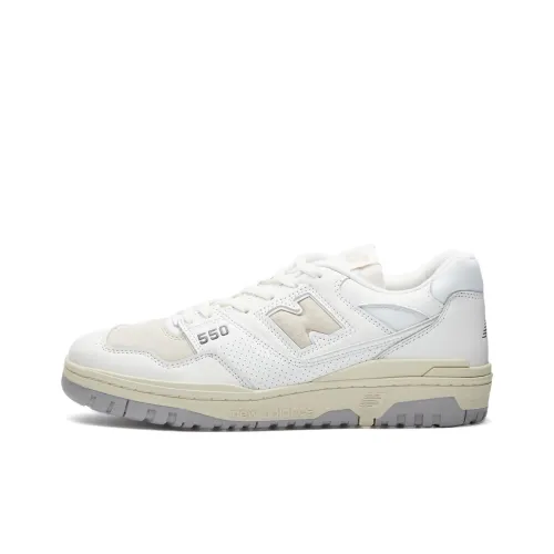 New Balance NB 550 Винтажные баскетбольные кроссовки, низкий топ, белый и серый, унисекс