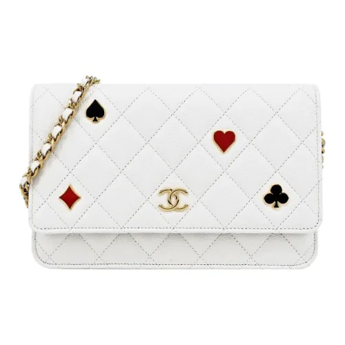 CHANEL WOC Кошелек из крупнозернистой коровьей кожи Сумка через плечо Женская Белая