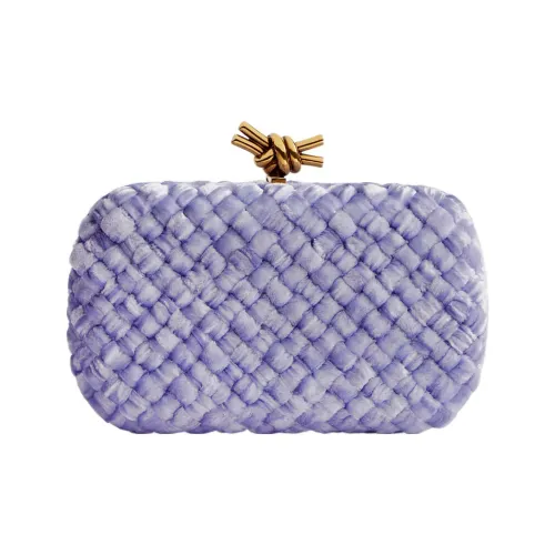 Bottega Veneta Вельвет Golden Mouth Сумка Вечерний Клатч Сумка Стандартная Женская Светло-фиолетовая
