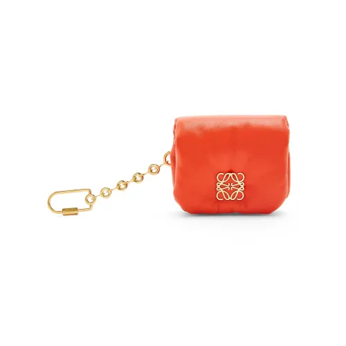 LOEWE Овчина с коровьей кожей кошелек для монет мини женский апельсин