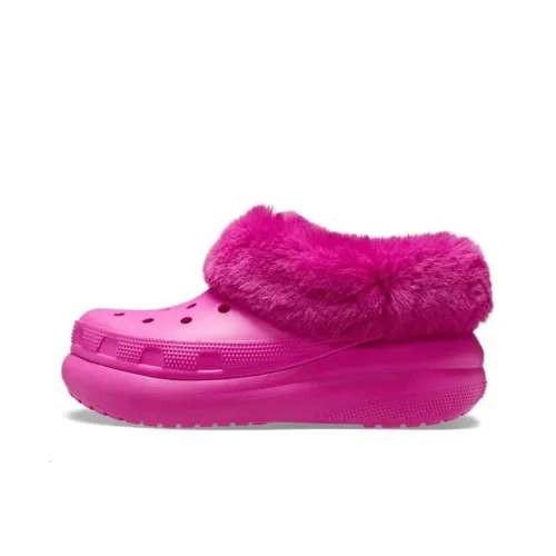 Crocs Furever Сабо Амортизация Устойчивый к истиранию Дышащий Термический Низкий Верх Повседневная Обувь Унисекс Розовый Красный