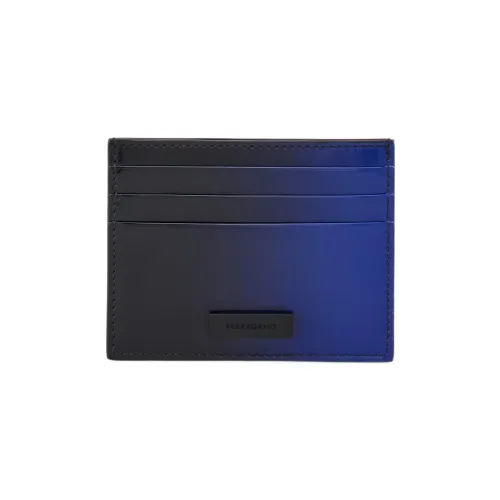 Ferragamo Hammered Телячья кожа Держатель для карт Стандартный Мужской Лазурит Черный