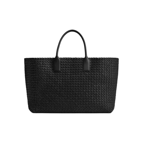Bottega Veneta Cabat Lambskin Bag Large Women's Black