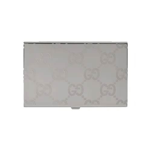 GUCCI Палладий Тон Металлический Держатель для Карт Мужской Серебряный