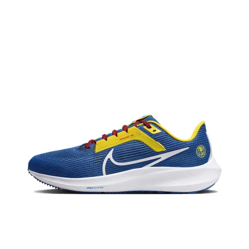 Nike Air Zoom Pegasus 40 Slip-resistant Abrasion-resistant Low-top Беговые кроссовки Мужские Желто-синие
