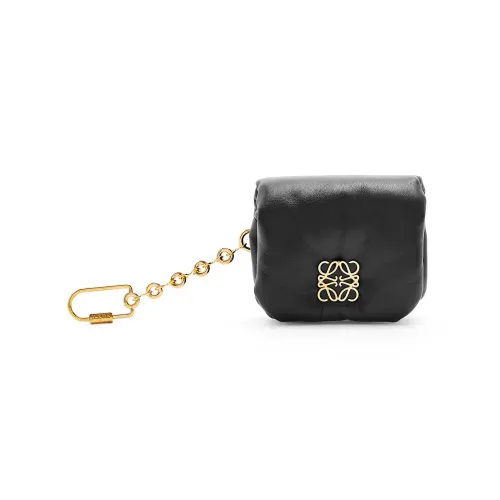 LOEWE Овчина с коровьей кожей кошелек для монет мини женский черный