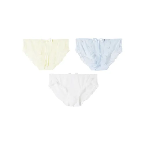 GUKOO 3 пачки Светлый Аква Синий + Экрю + Светлый Желтый Женские трусики-бикини