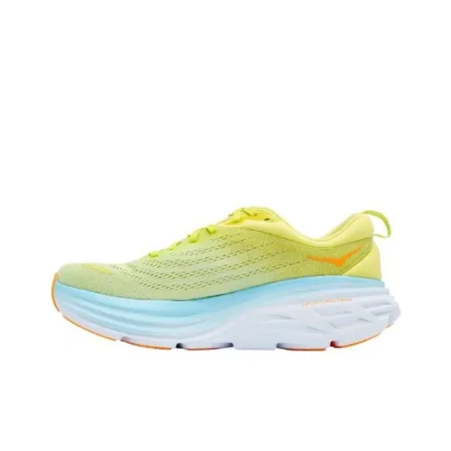 HOKA ONE ONE Bondi 8 Амортизирующие подошва Противоскользящие Устойчивые к истиранию Низкий топ Беговые кроссовки Унисекс Желтый