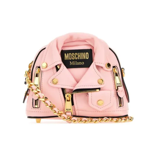 MOSCHINO Sheepskin Biker Bag Crossbody Bag Shoulder Bag Women's Pastel Pink