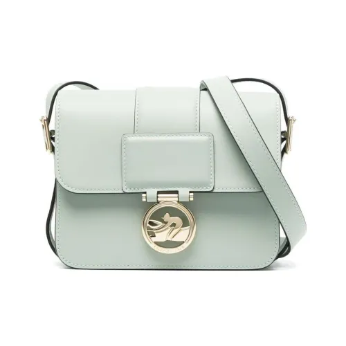 LONGCHAMP Коробка TROT Телячья кожа Маленькая квадратная сумка Сумка через плечо Маленькая Женская Зеленая Серый