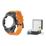 Чёрный и оранжевый, красный + коробка для часов + закалённое стекло для защиты экрана