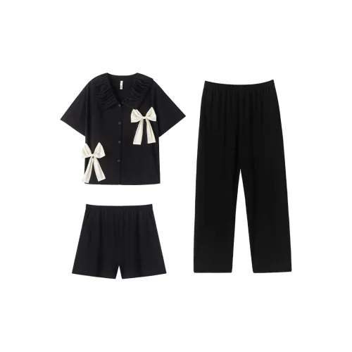 DAMOS·LOVE Черный Набор из трех предметов Женские Пижамные комплекты