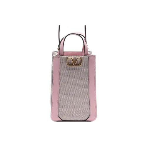 Valentino Холст и кожа через плечо Сумка Мини Женский Розовый