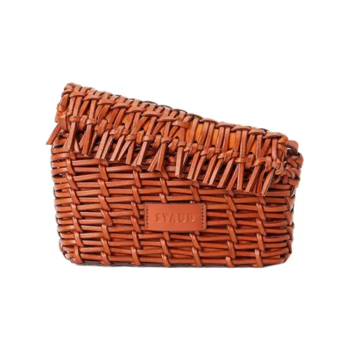 Staud Сумка через плечо из коровьей кожи мини женская коричневая