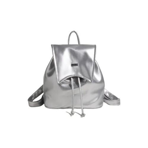 NOMK ПУ (полиуретан) Сумка-ведро Рюкзак Стандартный Women's Silver