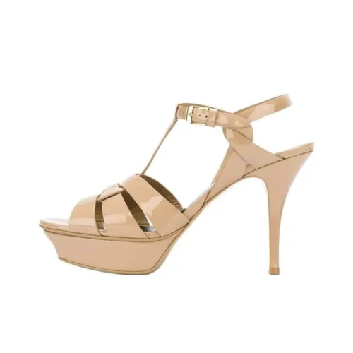 SAINT LAURENT TRIBUTE One Ремешок Сандалии 10,5 см Женские Коричневый