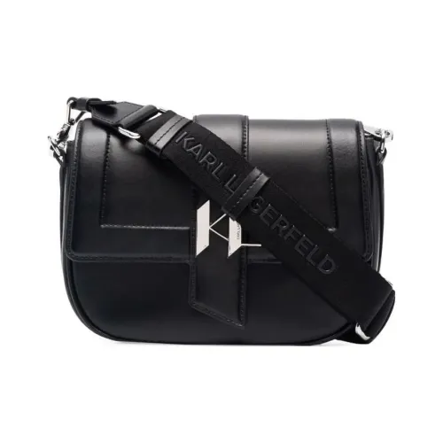 Karl Lagerfeld Рельефная текстурированная кожа седельная сумка сумка через плечо женская черная
