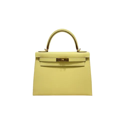 HERMES Kelly Эпсомская кожа Сумка Kelly Сумка Женская 1Z Jaune Poussin Цыплячий желтый