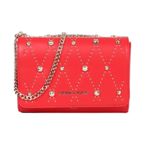 VERSACE JEANS COUTURE Логотип Stud Цепочка Конверт Сумка Сумка через плечо Сумка на плечо Женская Красная