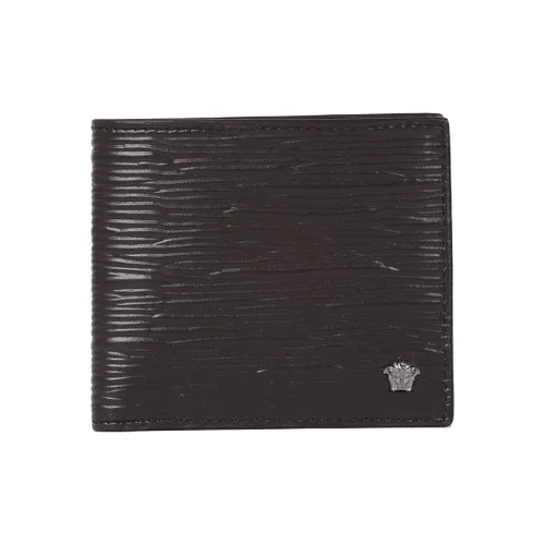 VERSACE Кошелек из коровьей кожи мужской коричневый