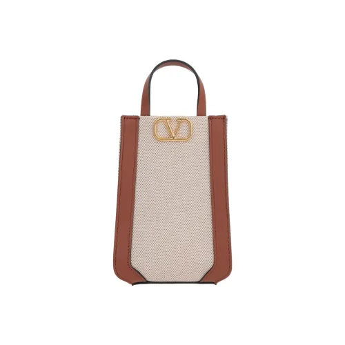 Valentino Холст и кожа через плечо Сумка Сумка Обычная Женская Коричневая