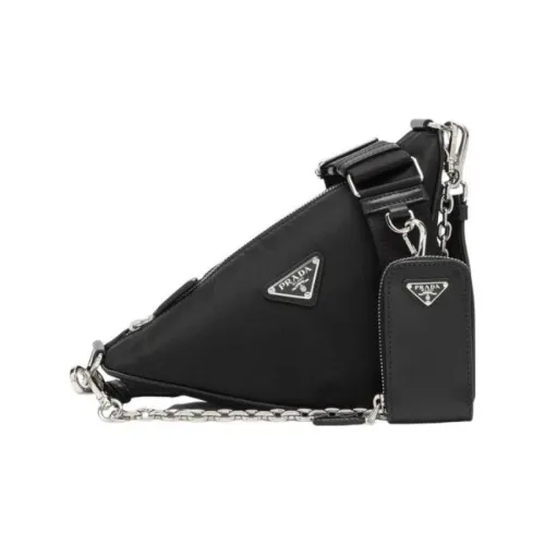 PRADA Нейлоновая треугольная сумка переносная сумка через плечо женская черная