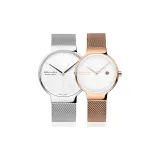 Натуральный белый циферблат (мужской) + золото-белый циферблат (женский)