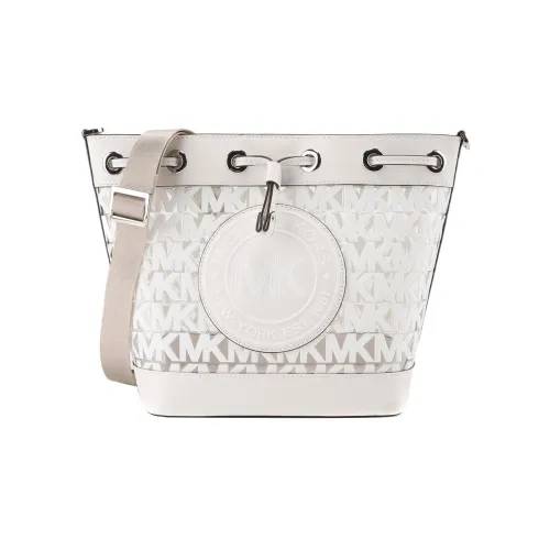 MICHAEL KORS Fulton Искусственная кожа с пластиком ведрообразные сумки сумки через плечо плечевая сумка средний размер женский белый