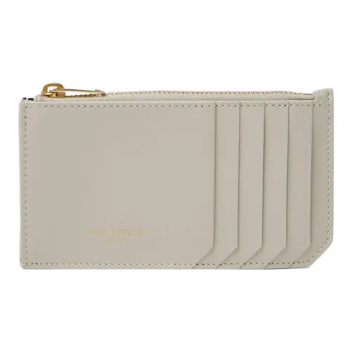 SAINT LAURENT Кожа Держатель для карт Женские Кремовый Белый