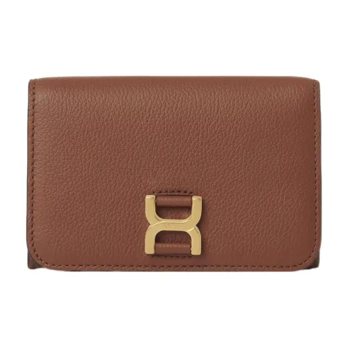 Chloe Marcie Крупнозернистая текстура Телячья кожа Кошелек Средний Женский Коричневый