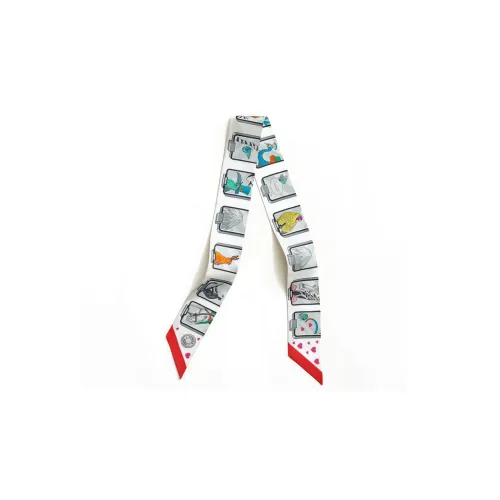 HERMES Шелковые шарфы Унисекс Белый