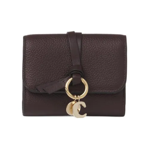 Chloe Alphabet с рельефным узором держатель для карт и кошелек из телячьей кожи маленький женский глубокий фиолетовый