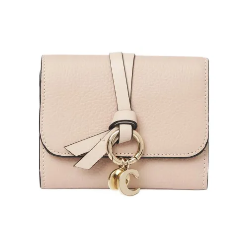 Chloe Alphabet с рельефом телячья кожа держатель для карт кошелек маленький женский цементный пудра