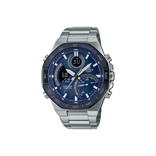 CASIO EDIFICE Кварцевый механизм нержавеющая сталь ремешок мужские часы синий циферблат