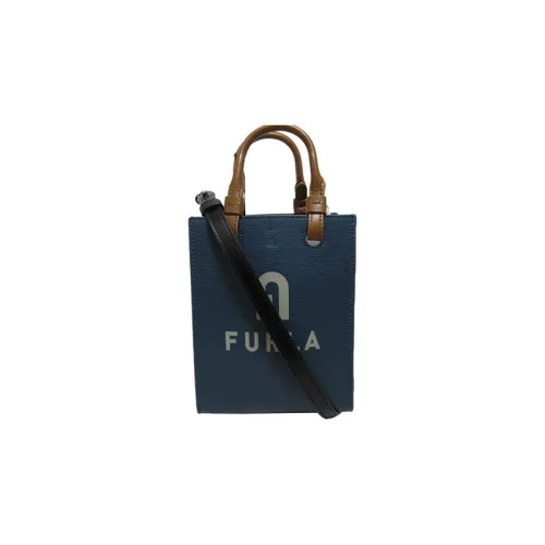 Furla Varsity Style Кожа Тоут Сумка Сумка для покупок Сумка Сумка через плечо Сумка через плечо Мини Женская Синяя