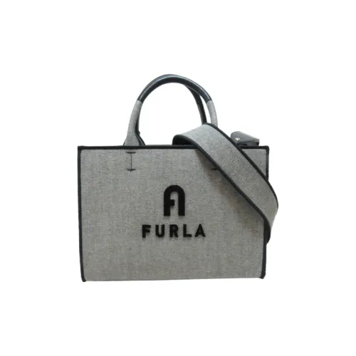 Furla Denim Tote Bag Shopping Bag Shoulder Bag Crossbody Bag Women's Gray