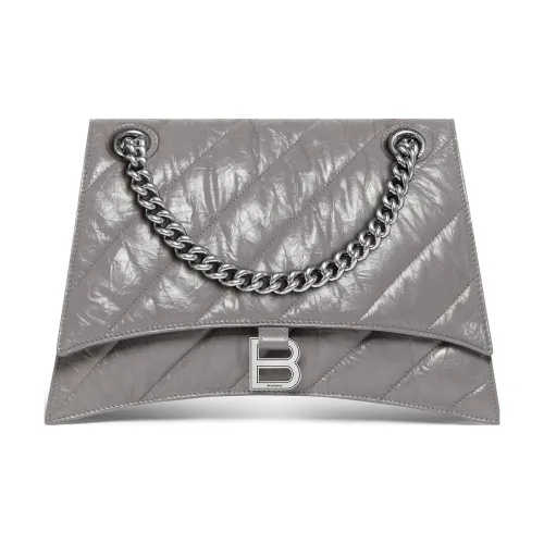 Balenciaga Crush Коровья кожа Сумка через плечо Средняя Женская Темно-серая