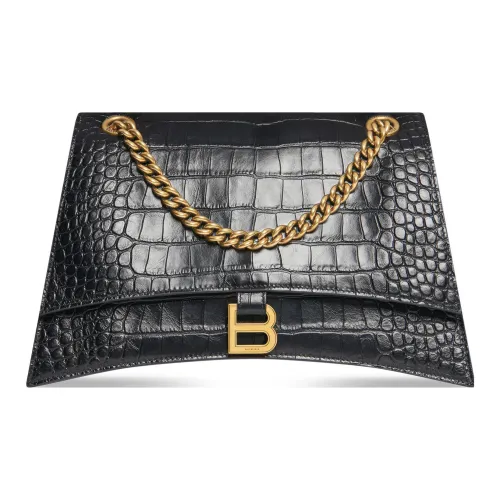 Balenciaga Crush Коровья кожа Сумка через плечо Женская Черная