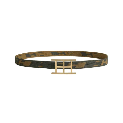 HERMES Nylon Ремень Мужской Коричневый 3,2CM