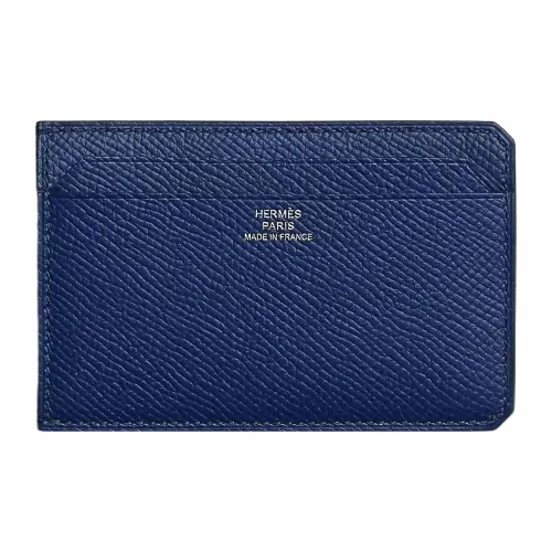 HERMES Эпсомская кожа Картхолдер Женские 73 BLEU Saphir Сапфирово-синий