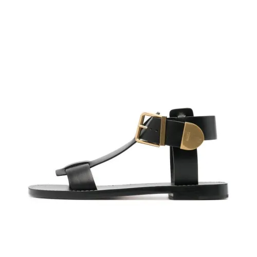 Chloe Rebecca One Strap Sandals Women's Black Gold Члои Rebecca One Ремешок Сандалии Женские Черное Золото