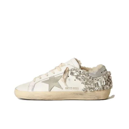 Golden Goose Супер Звезда Скейтборд Кроссовки Низкие Белые Серебряные Женские