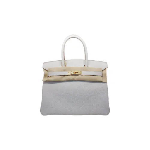 HERMES Birkin Коровья кожа Togo Сумка Birkin Сумка Женская M4 Gris Pale Кремово-серый