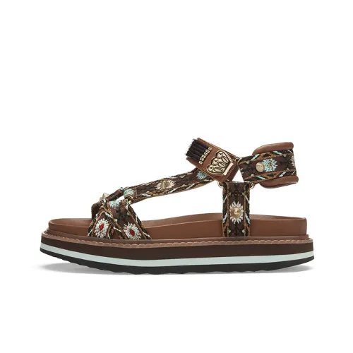 Пепельный One Ремень Сандалии Светло-коричневый Женские