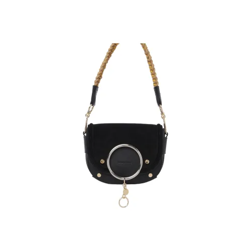 See By Chloe Козья кожа с замшей и коровья кожа Сумка через плечо Женская Черная