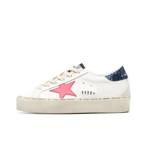 Golden Goose Hi Star Low Топ Кроссовки для скейтбординга Женские Белые Розовые Потертые