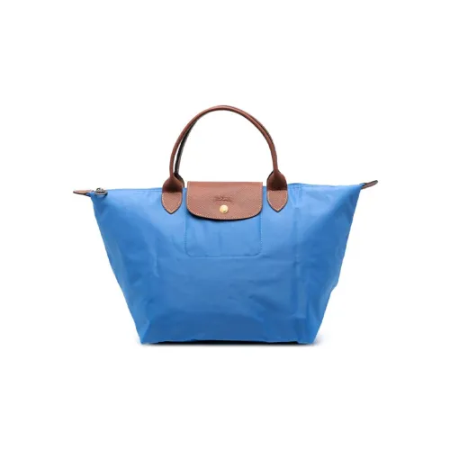 LONGCHAMP Le Pliage Корова Кожа Комбинированная Пельменная Сумка Сумка для Путешествий Средний Женский Ромб Синий